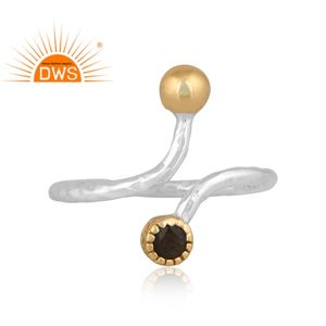 Best Selling Fine Sterling Silver Natural Gold Sheen <b>Obsidian</b> Gemstone Adjustable Ring Custom <b>Jewelry</b> Manufacturer - Product Image 2