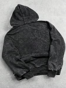 Sudadera con capucha extragrande de algodón grueso para mujer, estilo vintage con bordados, pedrería y lavado ácido, ideal para invierno. - Product Image 4