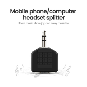 LCB-68 noir 3.5mm mâle à 2*3.5mm femelle adaptateur Jack accessoire de produit Audio - Product Image 2