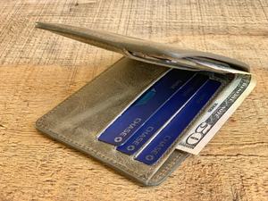 Cartera de cuero personalizada cartera plegable clásica personalizada delgada regalo desgastado Unisex monograma aniversario - Product Image 5