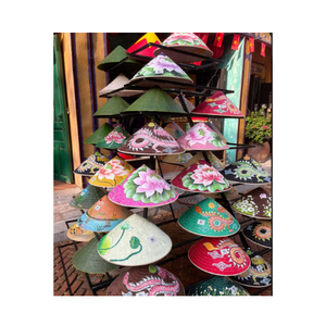 Sombrero de bambú cónico de hoja de palma tejido a mano tradicional sombrero artístico para regalo de recuerdo 2025 - Product Image 2