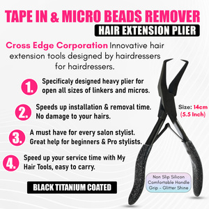 Wholesale Keratin Hair Extension <b>Tools</b> Kit Long Stainless Steel Tape-in Pliers and Microbead Remover Custom Color Options - Product Image 4