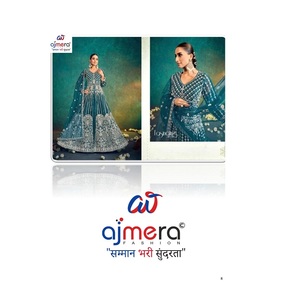 Vestido de Fiesta Elegante de Organza Bordado de Ajmera Fashion, con Cuello en V, Manga Larga y Largo hasta el Suelo, para Mujer - Product Image 1