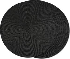 Sets de table ronds en jute et tissu perlés fabriqués à la main pour table à manger mariage noël et réunions de famille décoration de fêtes - Product Image 2