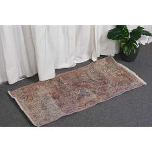 Alfombra turca marrón de 1,5x3 pies Vintage, patrón rectangular de algas marinas de lana de área grande con retazos para el hogar, sala de estar, Adolescentes - Product Image 3