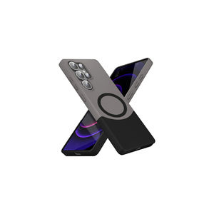 Coque en silicone souple antichoc double couche compatible MagSafe pour Samsung Galaxy S24 Ultra Plus Gris - Product Image 4