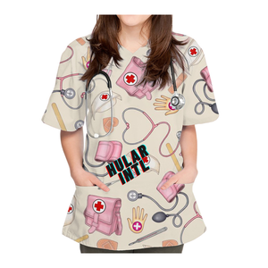 Workwear Stylish Unisex Hospital Nurse <b>Scrub</b> <b>Set</b> with Woven Fabric and Needle Detection Medical <b>Scrubs</b> - Product Image 5
