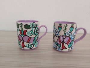 Ensemble de tasses à café turques en céramique vintage classiques, peintes à la main, faites à la main, avec plateau, motif fruits, pour la maison, passe au lave-vaisselle, DAFNI - Product Image 2