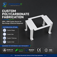 Plaque en polycarbonate transparente, découpe et pliage CNC, support interne transparent sur mesure avec quatre pieds de support