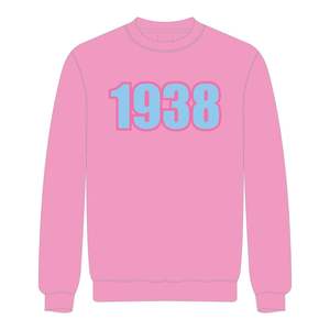 1938 Jack y Jill of America sudadera rosa de cuello redondo azul Chenille bordado negro Civic organizaciones profesionales ropa - Product Image 2