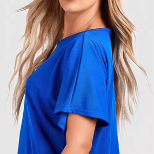 Camiseta Deportiva Transpirable de Verano para Mujer Janya, de Secado Rápido, Cuello Redondo, para Gimnasio, Yoga, Manga Corta, Informal, Holgada, para Fitness - Product Image 4