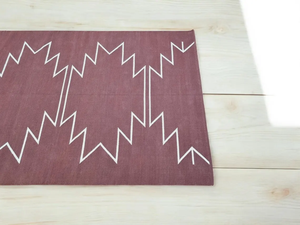 Alfombra Kilim marroquí hecha a mano de algodón con mechones, diseño del sudoeste granate para el hogar, lavable, entrada, pasillo, escalera, decoración - Product Image 3