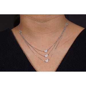 Collier à 3 couches en argent sterling 925 Silverings, colliers à la mode avec un design en forme de cœur - Product Image 1
