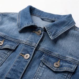 Chaqueta Vaquera Entallada para Mujer, Color Desteñido Personalizado, Tela Elástica, Detalles de Costura Elegantes, Atuendos Casuales, Moda Moderna - Product Image 4