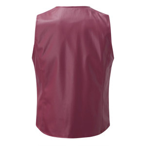 Mono Riders Gilet de motard pour homme en velours côtelé rouge, tendance, style urbain décontracté, respirant, avec poches et fermeture éclair, tricoté, grande taille - Product Image 3