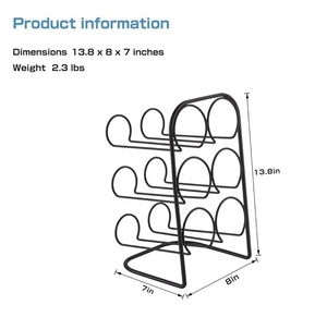 Top Table Freestanding <b>Floor</b> Adjustable Feet 6 Bottles <b>Wine</b> Storage Organizer with Glass Holder Champagne Bottle Holder - Product Image 4