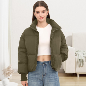 Ligero de moda cálido invierno prendas de vestir exteriores abrigo de moda al por mayor para mujer de alta calidad chaqueta puffer a granel con estilo - Product Image 5