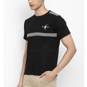 Summer Fashion Men's <b>Round</b>-Neck T-Shirt Short Sleeve Quick Dry Breathable <b>Canvas</b> Fabric High Quality Polyester/Cotton Material - Product Image 3