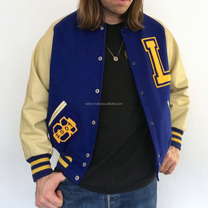 Vintage K-VJ-205 laine Chenille broderie patchs col montant personnalisé hiver collège équipe varsity vestes pour hommes et femmes - Product Image 1