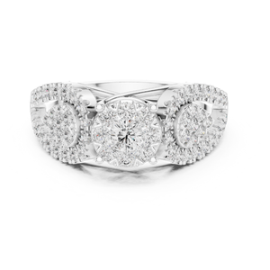 Anillos elegantes de diamantes de corte redondo para mujer, anillo de bodas de compromiso de joyería fina de diamante cultivado en laboratorio, disponible en todos los tamaños - Product Image 1