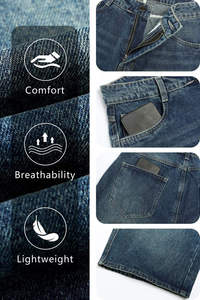 Short en jean pour homme de qualité supérieure, respirant, en gros, short de fitness délavé avec poches des deux côtés, vêtements d'extérieur - Product Image 5