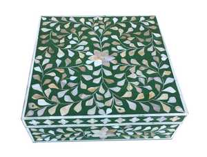 Boîte d'incrustation de vadrouille de luxe boîte de mode pour femme boîte à bijoux bracelet pendentif fabriquée à la main pour la décoration intérieure - Product Image 4