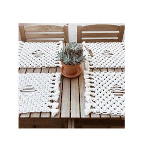 Napperon en macramé de couleur multiple Napperons en paille tressée Fournitures de vaisselle et d'ustensiles de cuisine personnalisées Tampons - Product Image 1