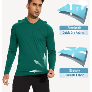 Camisas de pesca para hombre con capucha y mangas largas logotipo personalizado material transpirable OEM Ideal para deportes y ropa al aire libre - Product Image 2