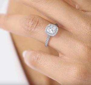 10k Yellow Gold, Rose Gold & White Gold <b>Cushion</b> Cut Lab Grown Diamond <b>Wedding</b> <b>Ring</b> <b>Cushion</b> Cut Diamond Engagement <b>Ring</b> for Her - Product Image 5