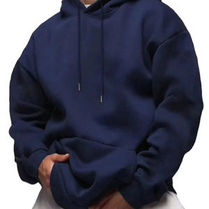 Winter Solid Hoodies <b>Man</b> Crewneck Trendy Sweatshirt Soft Regular Fit 100% Cotton Fleece Top Unisex Streetwear - Product Image 2