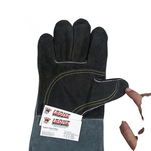 Gants de soudage TIG gris noir cuir de vache fendu résistant à la chaleur imperméable anti-coupure gants de sécurité pour le travail d'hiver avec caractéristiques de barbecue - Product Image 5