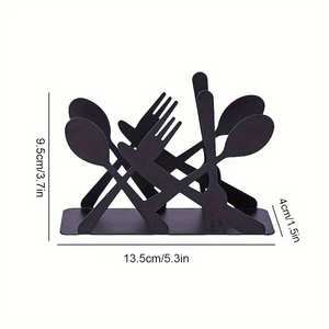 Porte-serviettes pour Table noir ferme cuisine Cocktail à manger porte-serviettes en papier en acier inoxydable porte-distributeur de serviettes - Product Image 3