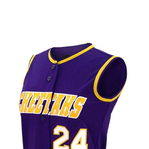Custom 100% Polyester <b>Baseball</b> Softball Uniforms High Quality Sleeveless <b>Sets</b> Full Button Sportswear - Product Image 4