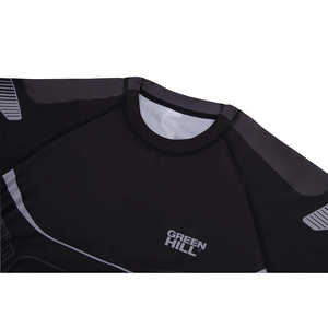 Camiseta de Compresión de Manga Corta para MMA Green Hill 2023, Sublimada, Nailon y Elastano, UPF50, Logotipo Personalizado, Negra con Logotipo Green Hill - Product Image 5