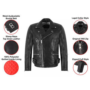 Chaqueta de moto de cuero genuino para hombre a prueba de viento de alta durabilidad con pantalones Cargo Ropa de carreras para jinetes - Product Image 3