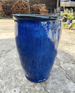 Macetas y macetas esmaltadas redondas modernas azules de Gol Company Ecológicas para uso en el hogar y el jardín al aire libre Stock disponible - Product Image 2