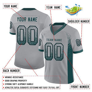 Camisetas de Fútbol Americano Personalizadas al por Mayor, Calidad Premium, 100% Poliéster, Servicio OEM, Protección UV, Transpirables, Estampadas, Gran Venta - Product Image 3