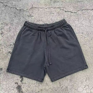 กางเกงขาสั้นผ้าย่นเป็นกรดของผู้ชายกางเกงขาสั้นโอเวอร์ไซส์ผ้าเฟรนช์เทอร์รี่วินเทจผลิตตาม2025 - Product Image 4