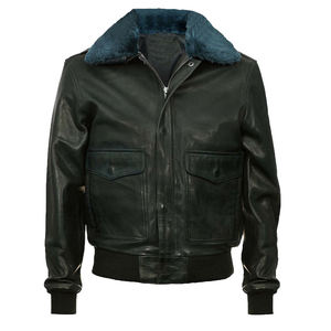 Veste d'aviateur en toile décontractée pour homme, marron, col montant, logo sur le devant, polyester/coton, veste matelassée de vol - Product Image 5