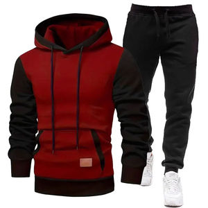 Conjunto de chándal de gimnasio personalizado OEM para hombre, elegante Sudadera con capucha y cremallera con manga larga, atuendo cómodo con patrón sólido - Product Image 2