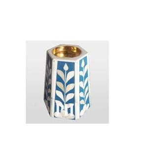 Portavelas con incrustaciones de hueso, portavelas decorativo de latón y mesa, portavelas con luz en T y superventas - Product Image 3