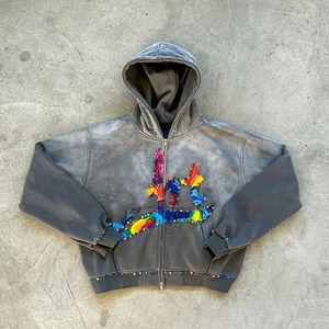 Ensemble de survêtement pour homme personnalisé OEM avec strass, impression numérique, broderie, lavage, coupe évasée, empilé, survêtement d'hiver respirant - Product Image 1