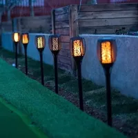 Lampe torche solaire à flamme LED extérieure 12 LED, contrôle intelligent de la lumière, induction, lampes de rue pour jardin