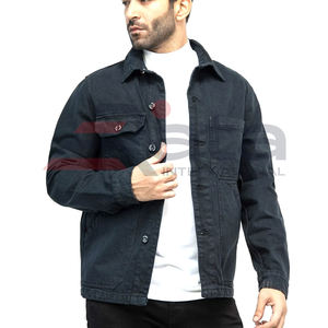 Vestes en jean imperméables à capuche décontractées personnalisées OEM pour hommes en noir respirant de qualité supérieure coupe-vent pour l'extérieur - Product Image 4