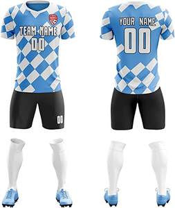 ชุดฟุตบอลแบบยูนิเซ็กซ์สั่งทำได้ ระบายอากาศได้ดี ขายส่ง แบบพิมพ์ลายซับลิเมชั่น ชุดยูนิฟอร์มผู้ใหญ่ชาย พิมพ์ชื่อทีมได้ตามต้องการ ชุดแบบเซ็ต - Product Image 1