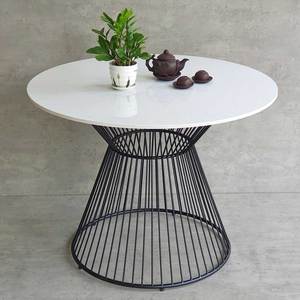 BA68181 Modern 100cm Round Dining <b>Table</b> Set Extendable <b>Wooden</b> <b>Table</b> with Stone <b>Top</b> and Artistic Iron Legs Easy Assembly - Product Image 3