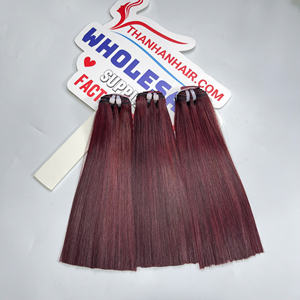 100% trame droite en os de haute qualité Extensions de cheveux crus trame à Double tirage couleur de cheveux vietnamiens prêt à expédier couleur rouge prune - Product Image 2