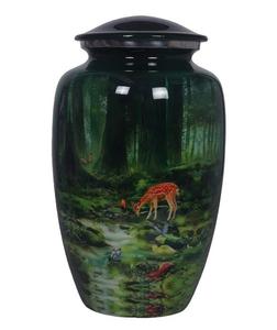 Urna de cremación de aluminio de estilo americano clásico, acabado Natural, decoración interior de Metal para cenizas, suministros funerarios para adultos conmemorativos - Product Image 1