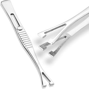 Pince à épiler standard Pennington à fentes, outil de piercing corporel polyvalent avec verrouillage facile, glissière en acier durable - Product Image 1