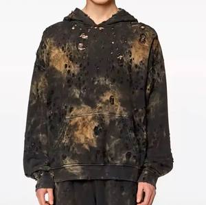 Sweats à capuche réglables et confortables anti-boulochage basiques coton respirant vêtements de rue Sweats à capuche à épaules tombantes à bas prix pour adultes - Product Image 1